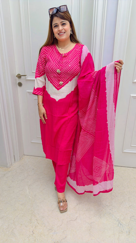 Dheer Bandhani Pure Cotton Suit