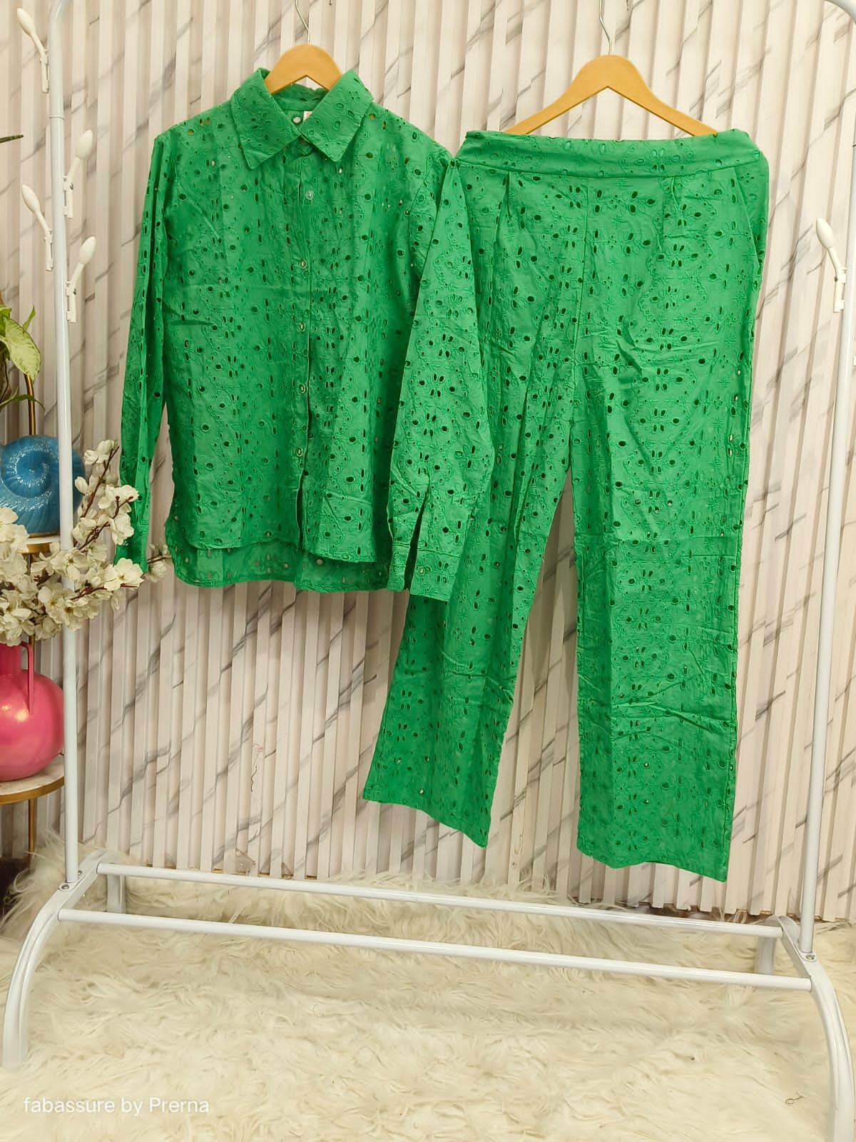 Green Without Lining Schifli Coord Set