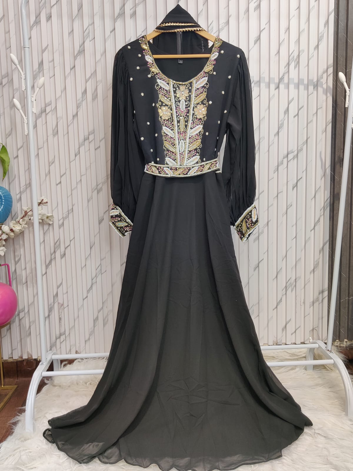 Stone Embroidery Long Gowns