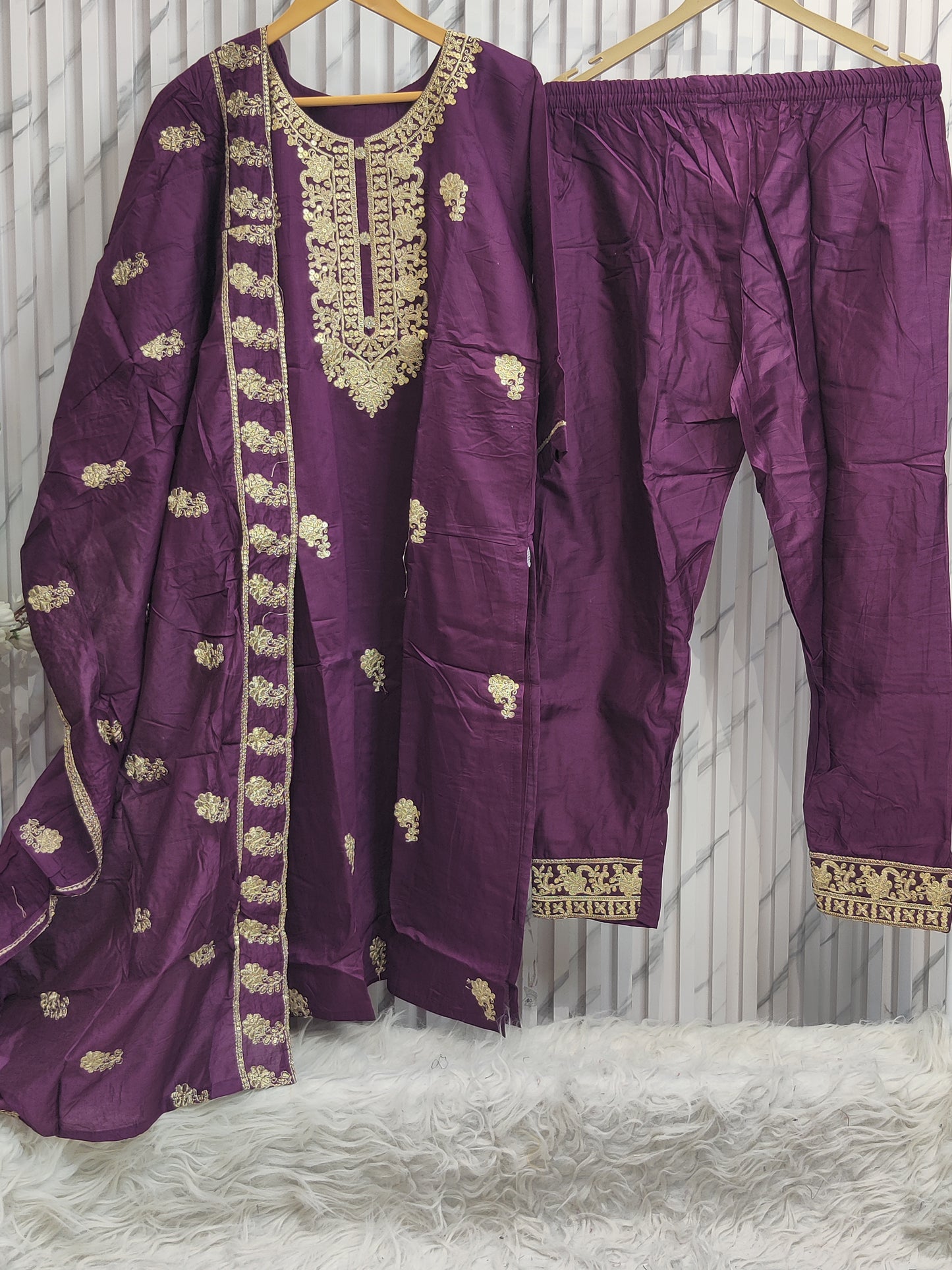 Muslin Golden Work Suits