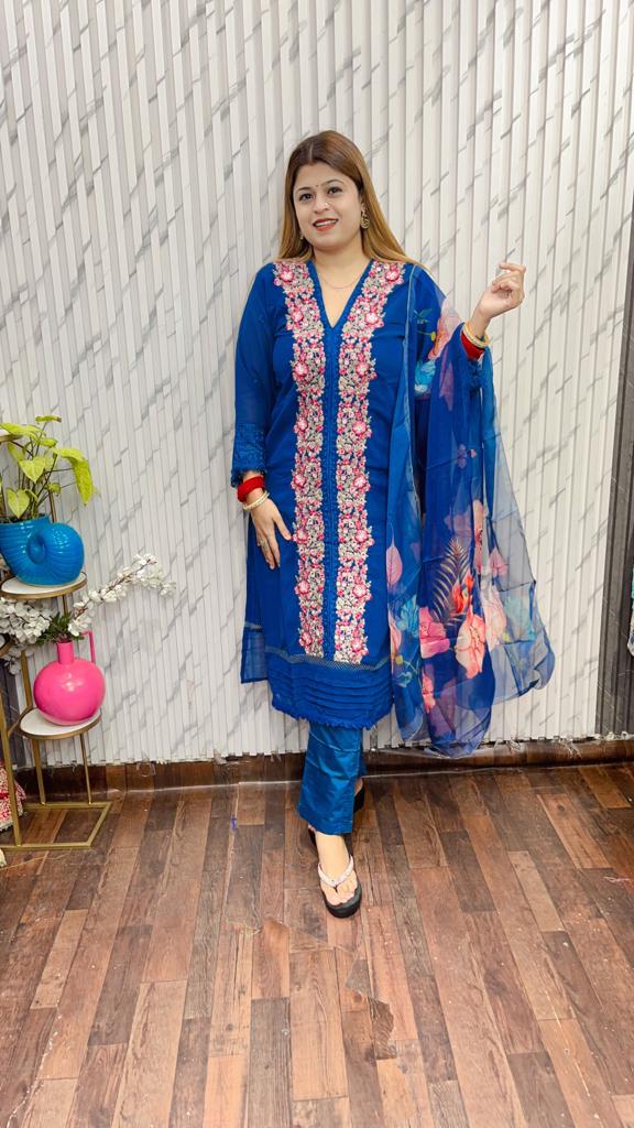 Georgette Embroidery Pakistani Suits