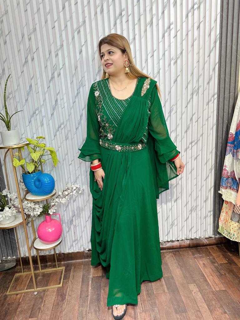 Front Sarvoski Party Wear Saree Dress