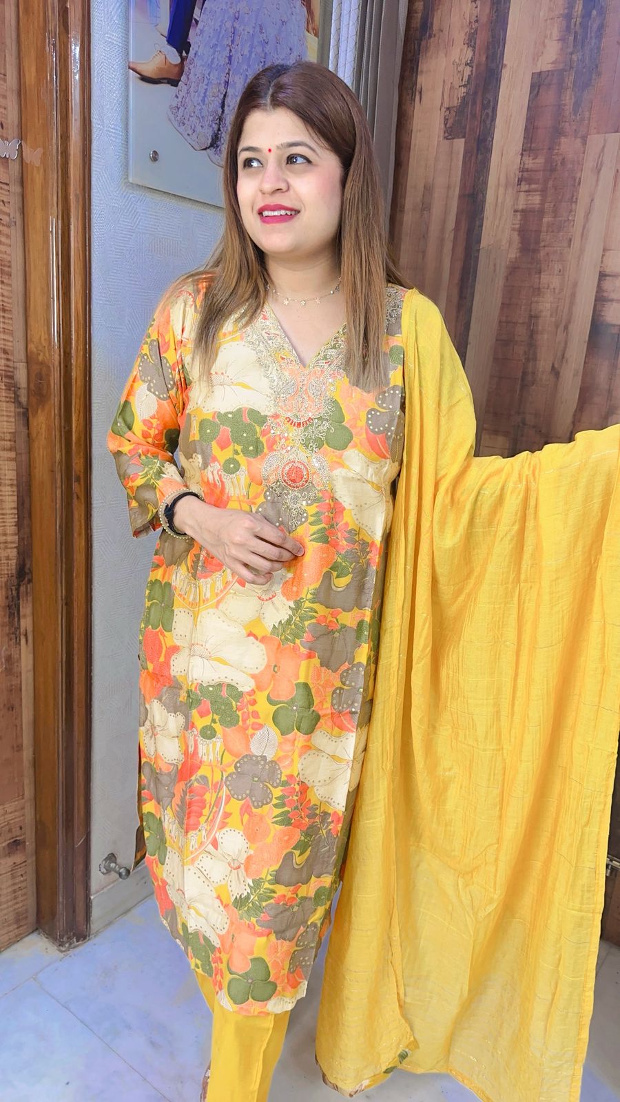 Multi Muslin Silk suit set