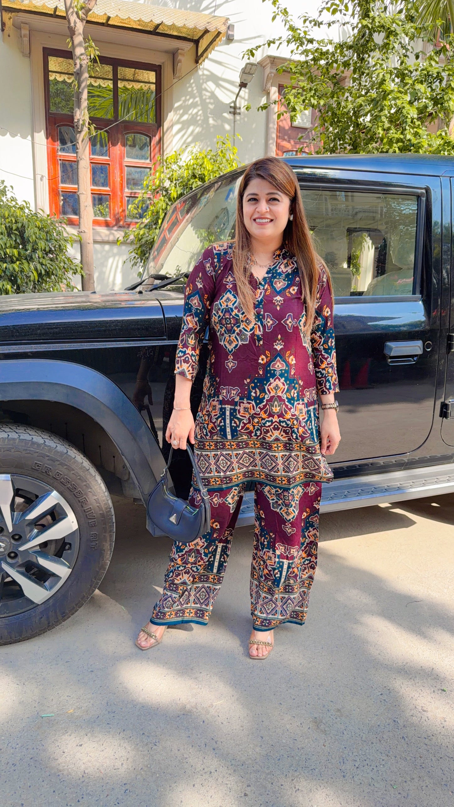 Geometrical style cotton coord set