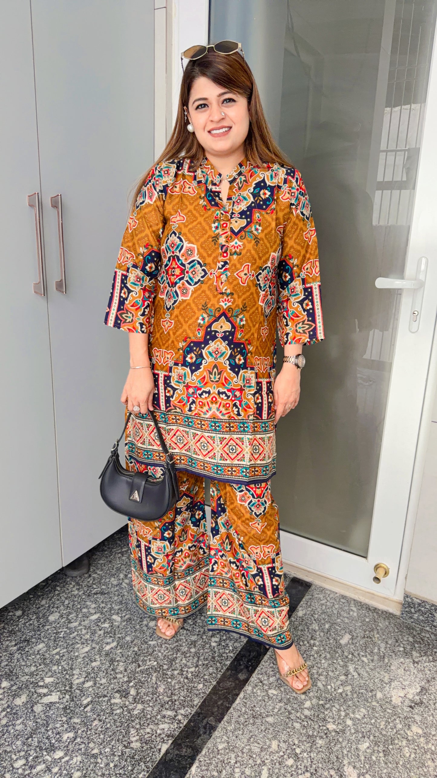 Geometrical style cotton coord set