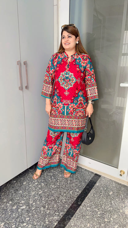 Geometrical style cotton coord set