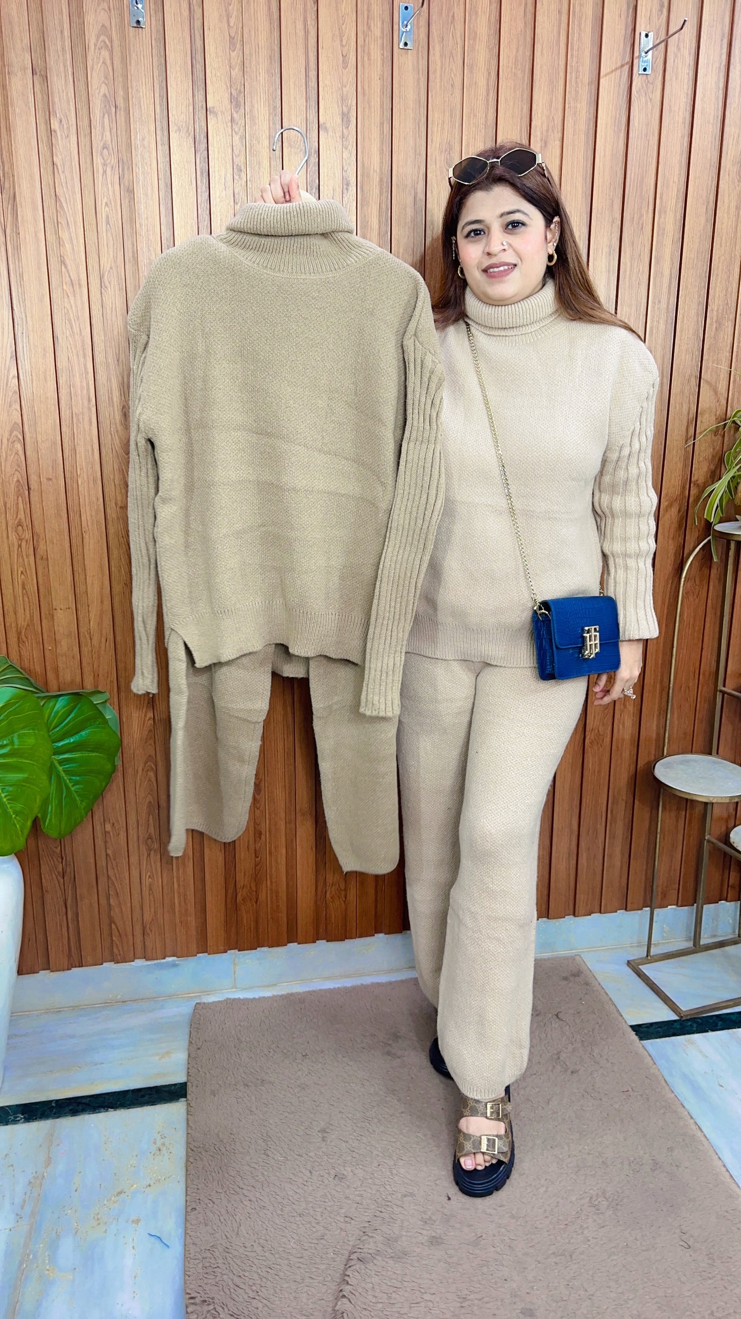 Highneck Woolen Coord set