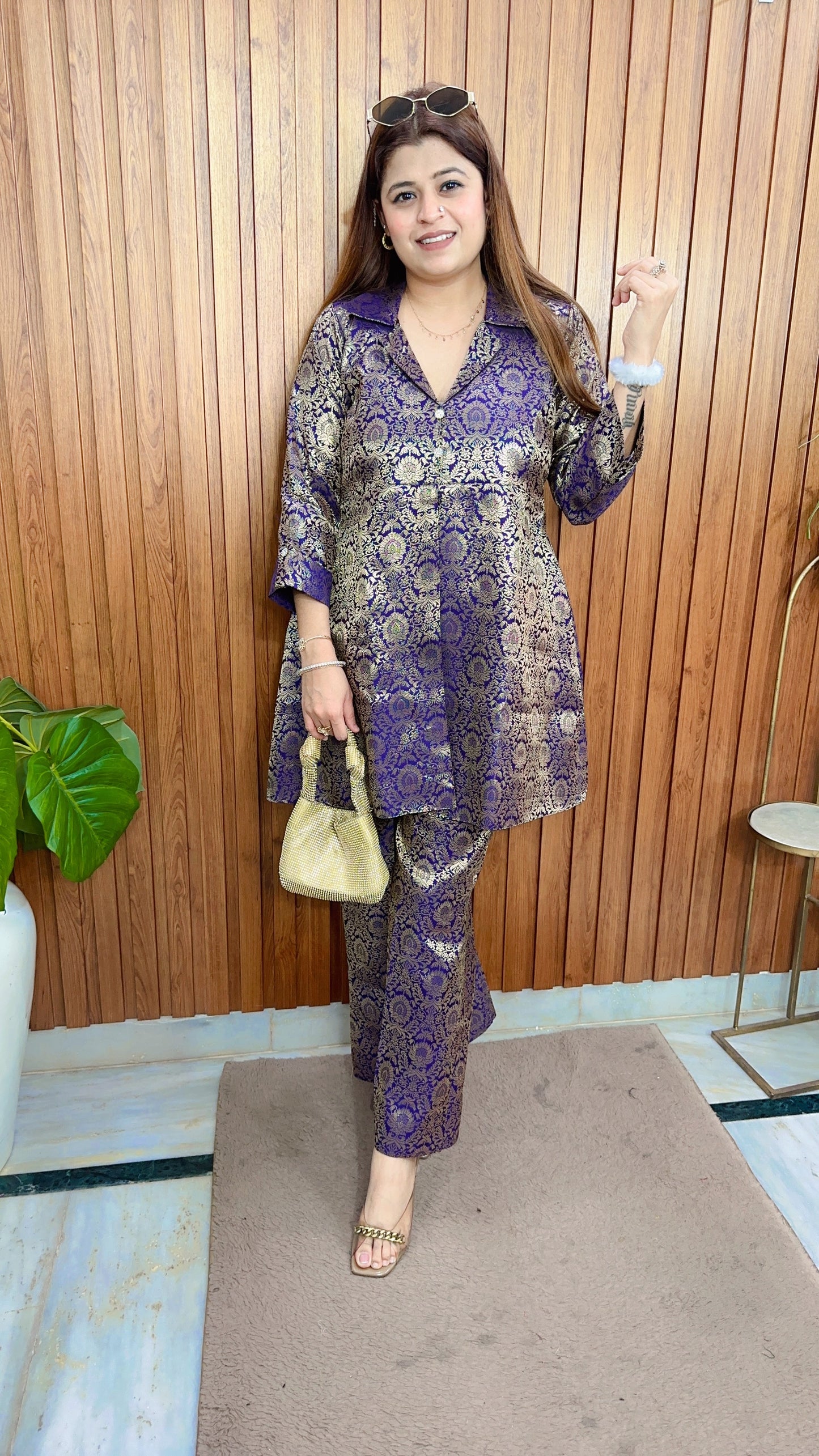 Brocade Peplum Coord set