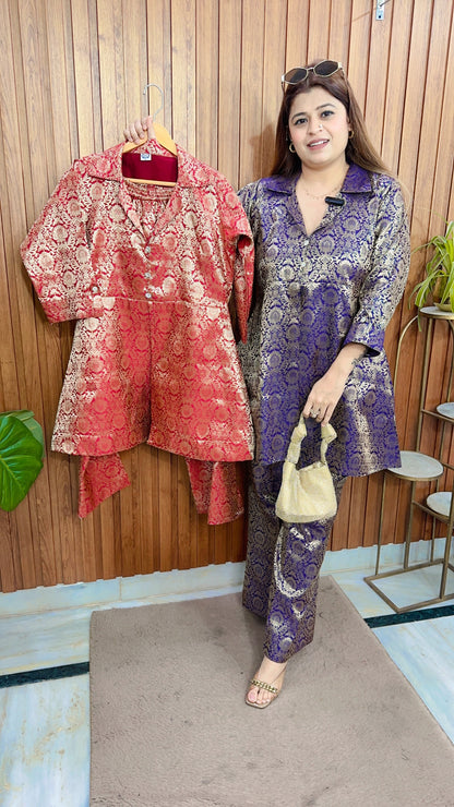 Brocade Peplum Coord set