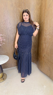 Powernet small Polka Long dress
