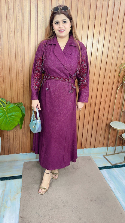 Lycra With Shimmer Handwork Dress