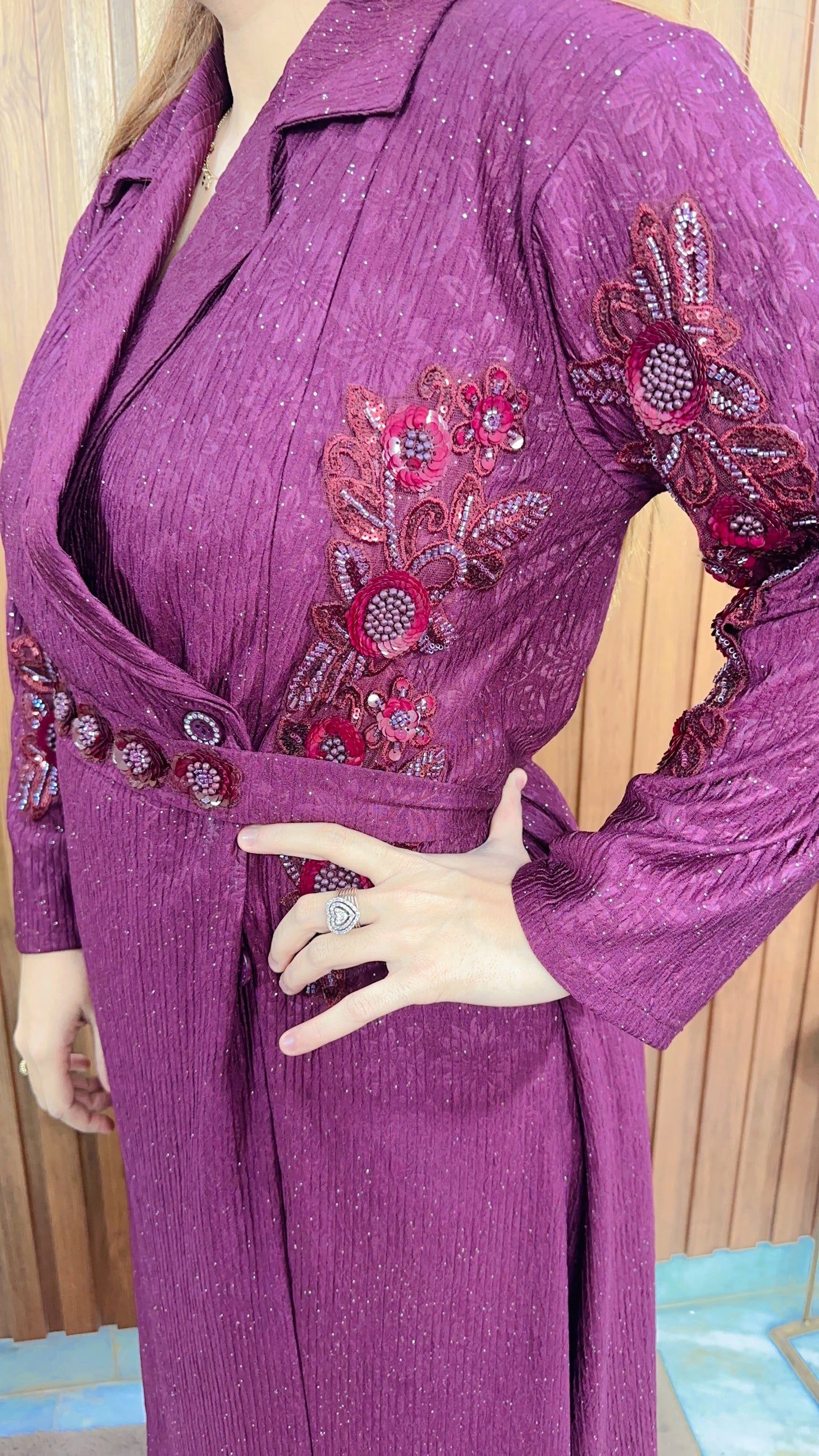 Lycra With Shimmer Handwork Dress