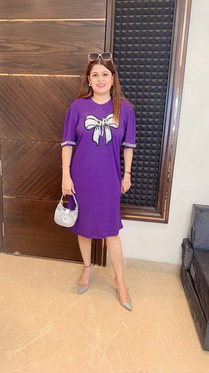 Pearl Lycra Bow Dress