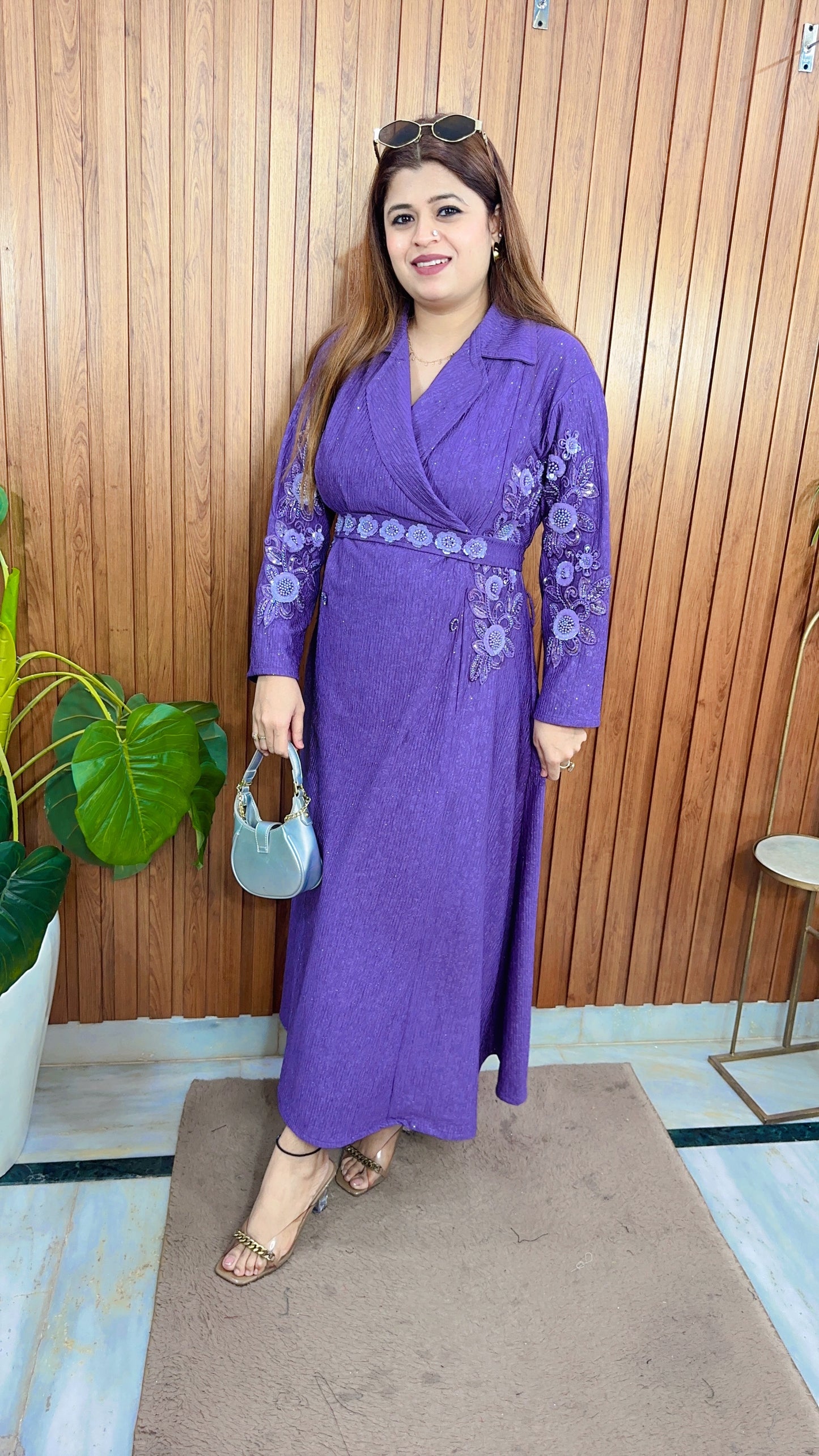 Lycra With Shimmer Handwork Dress