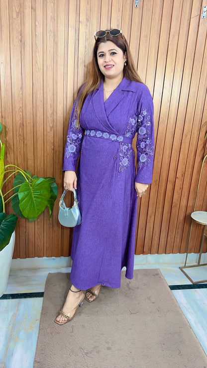 Lycra With Shimmer Handwork Dress