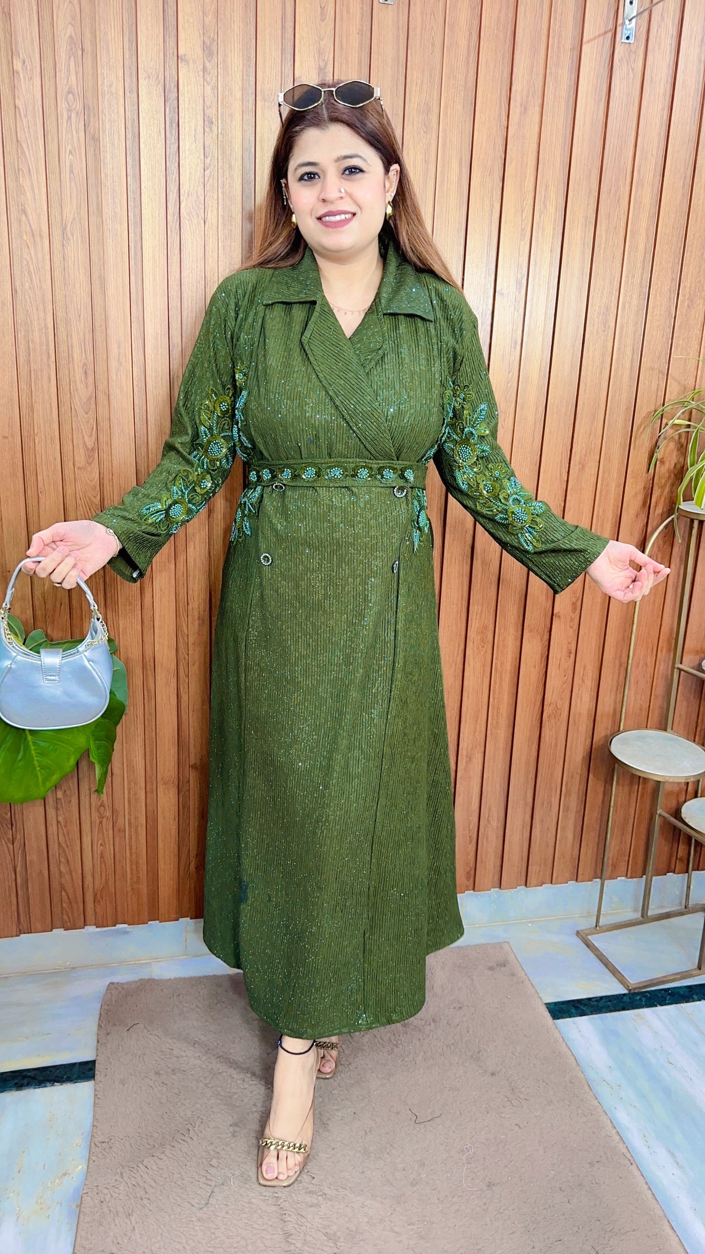 Lycra With Shimmer Handwork Dress