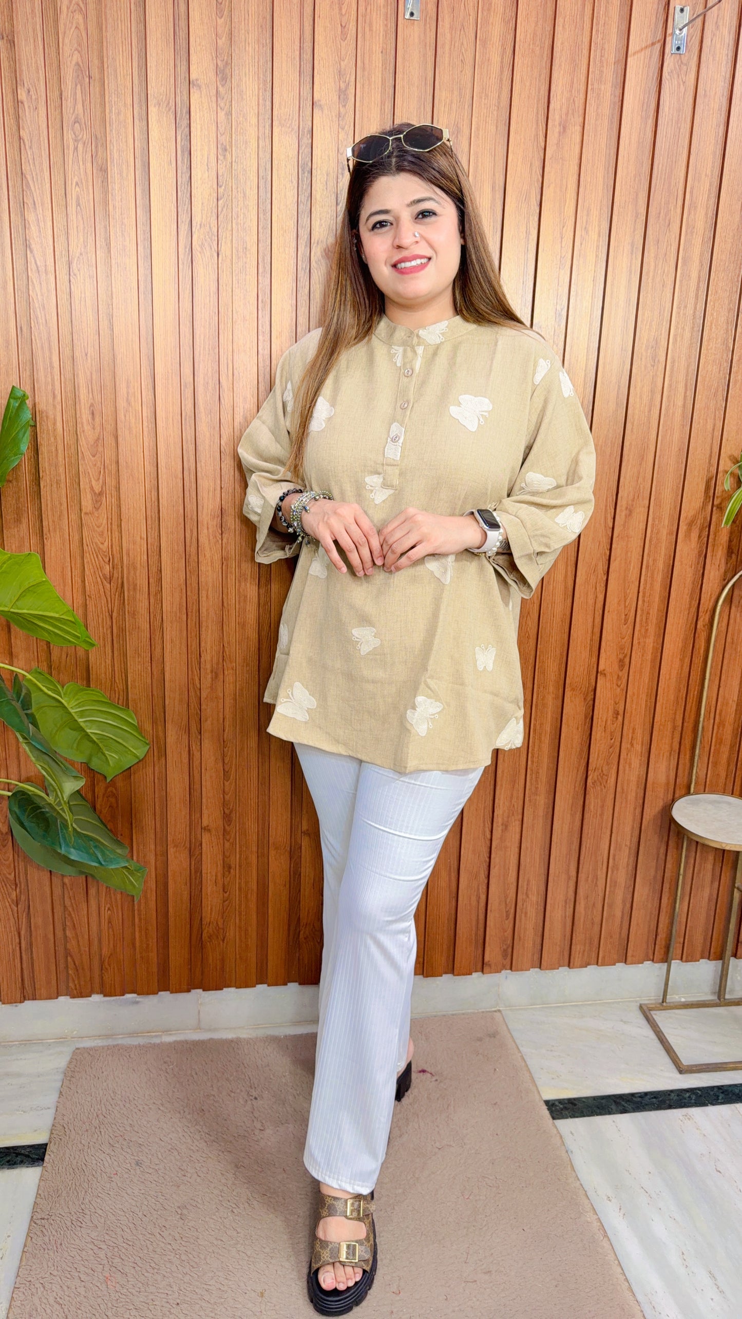 Embroidery Imported Cotton linen Tops