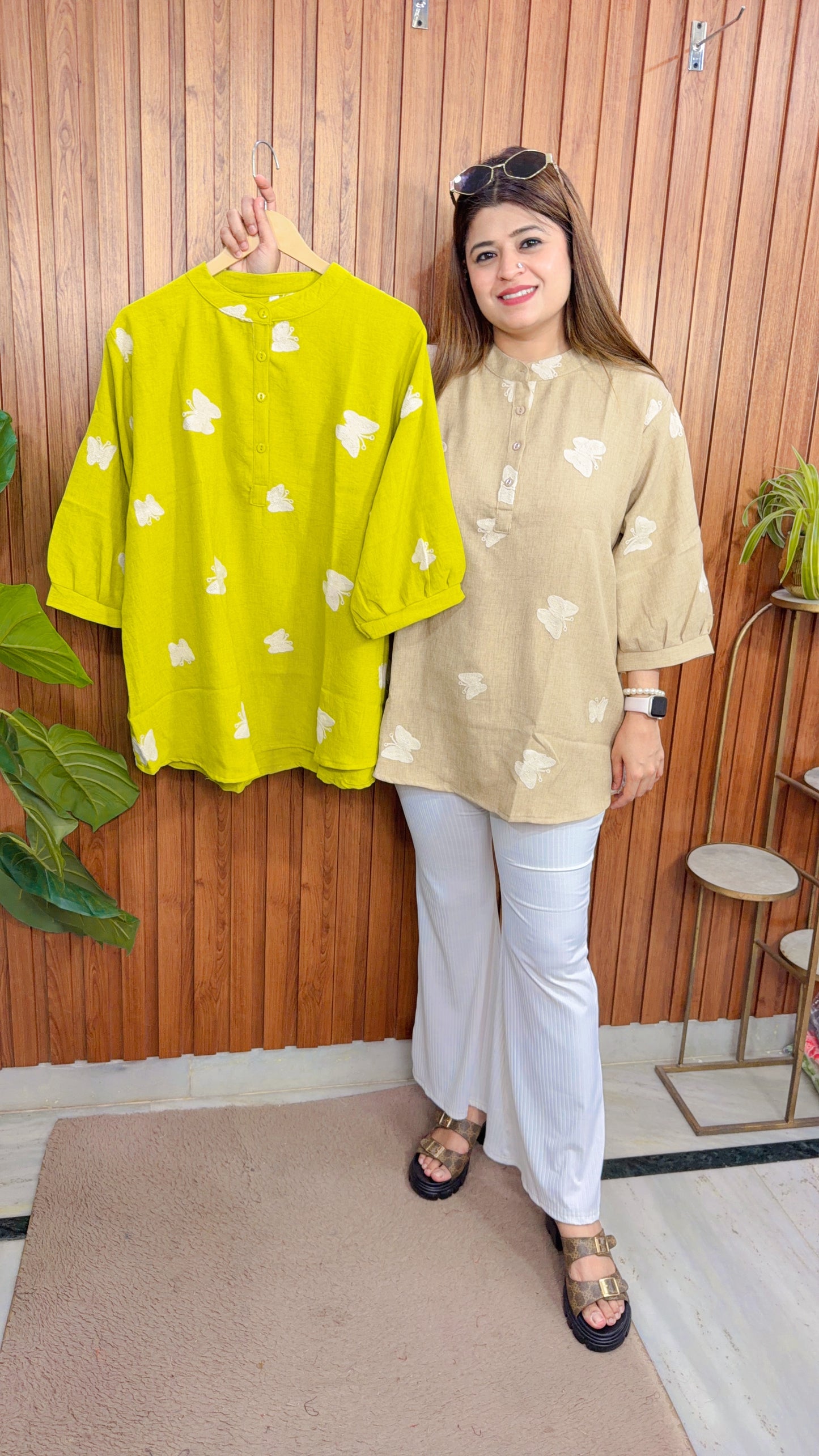 Embroidery Imported Cotton linen Tops