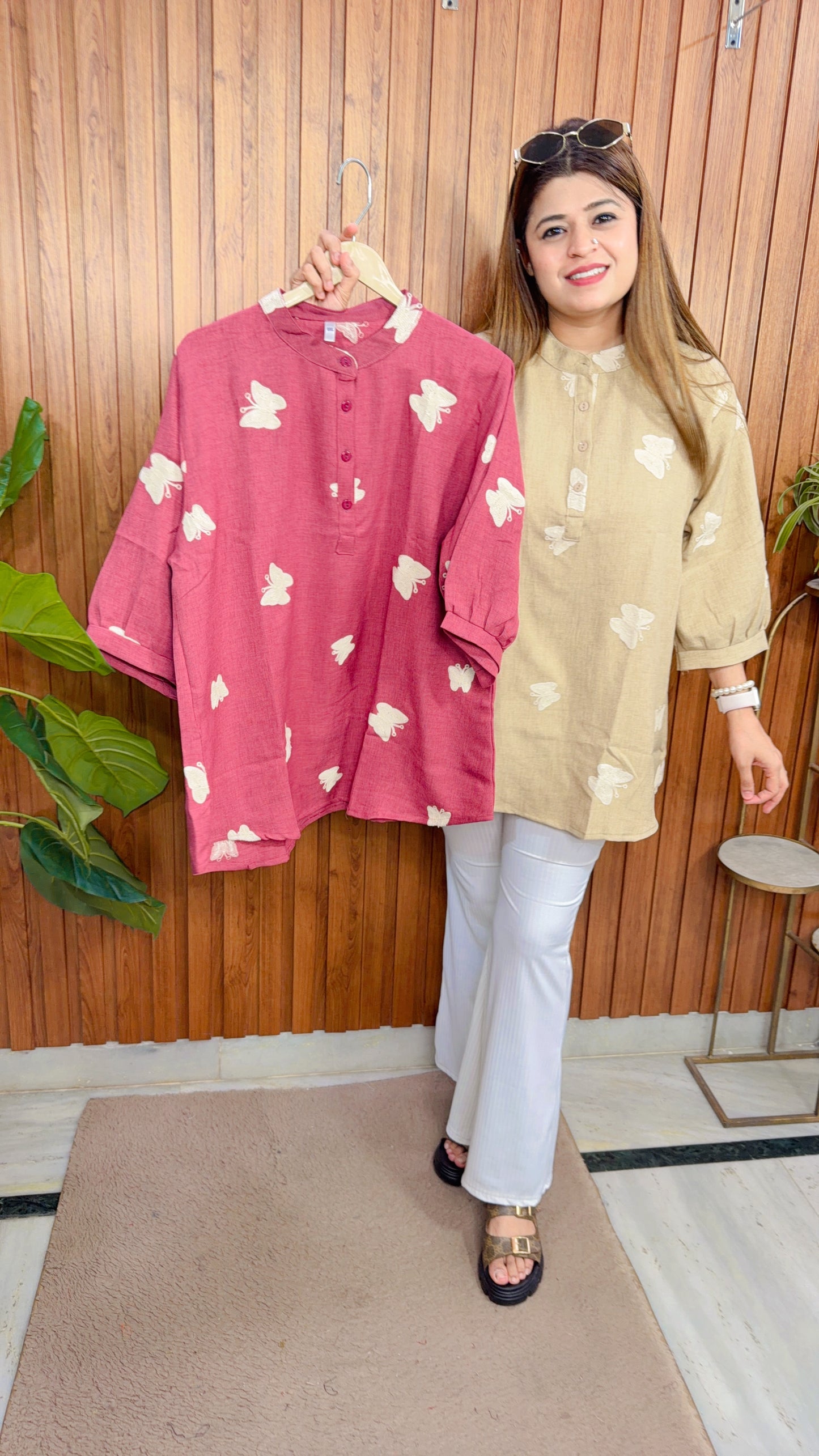 Embroidery Imported Cotton linen Tops