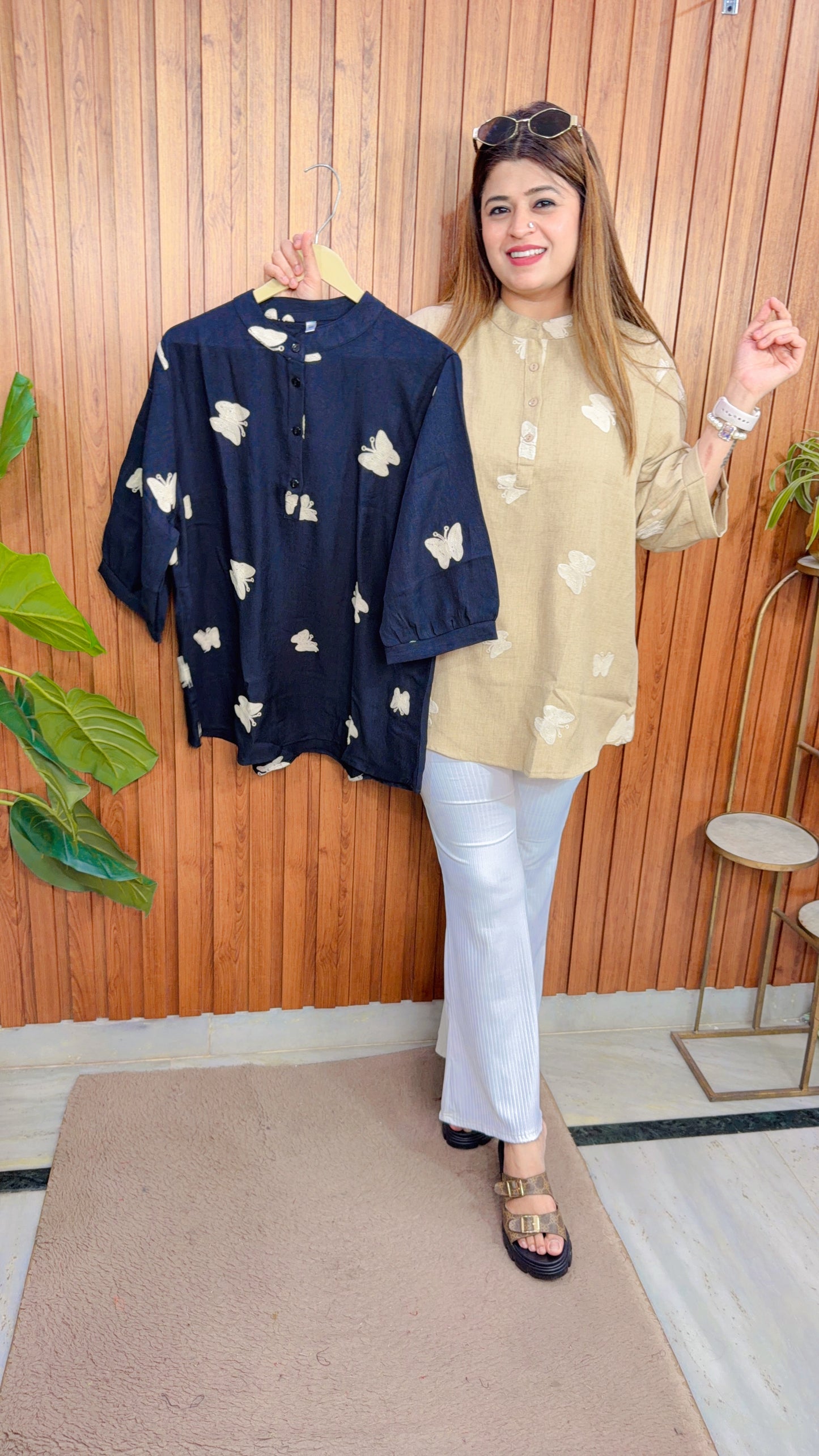 Embroidery Imported Cotton linen Tops