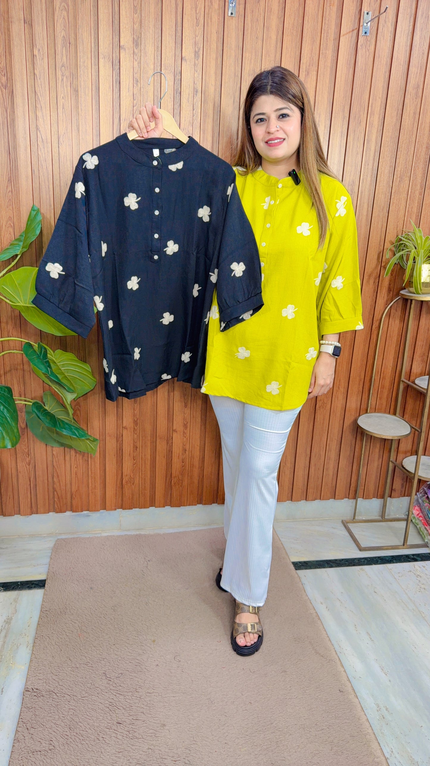 Embroidery Imported Cotton linen Tops