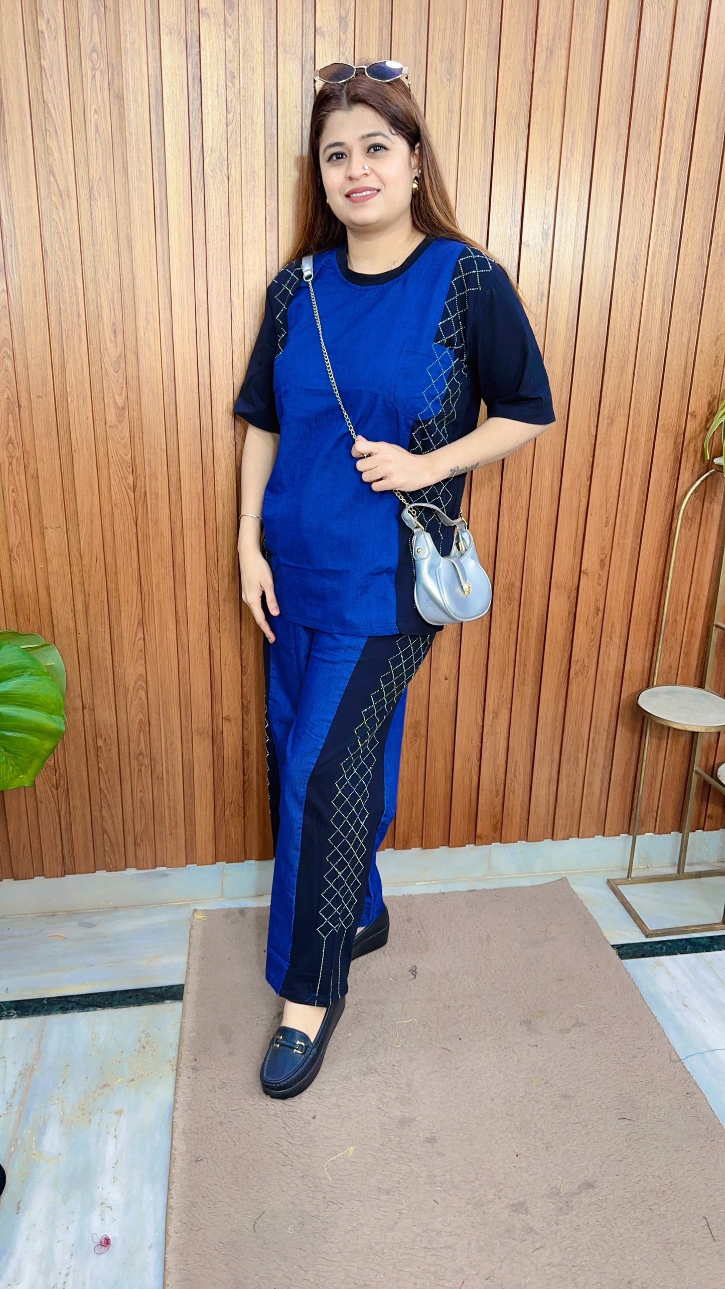 Lycra Servoski Denim Coord Set