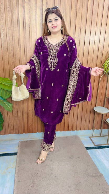 Mehar Premium Velvet Suit Set