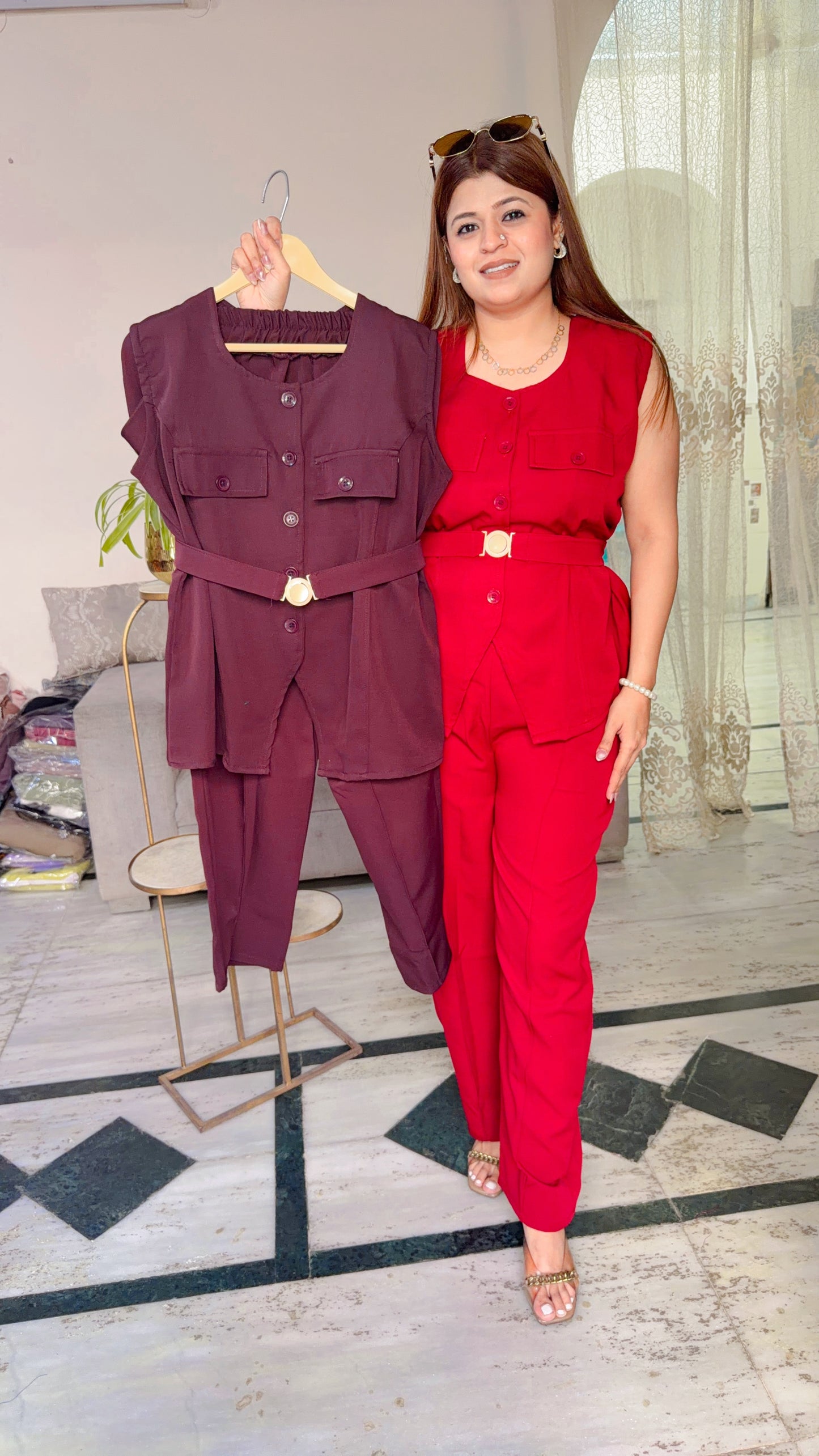 Aamina Button Two Piece Coord set