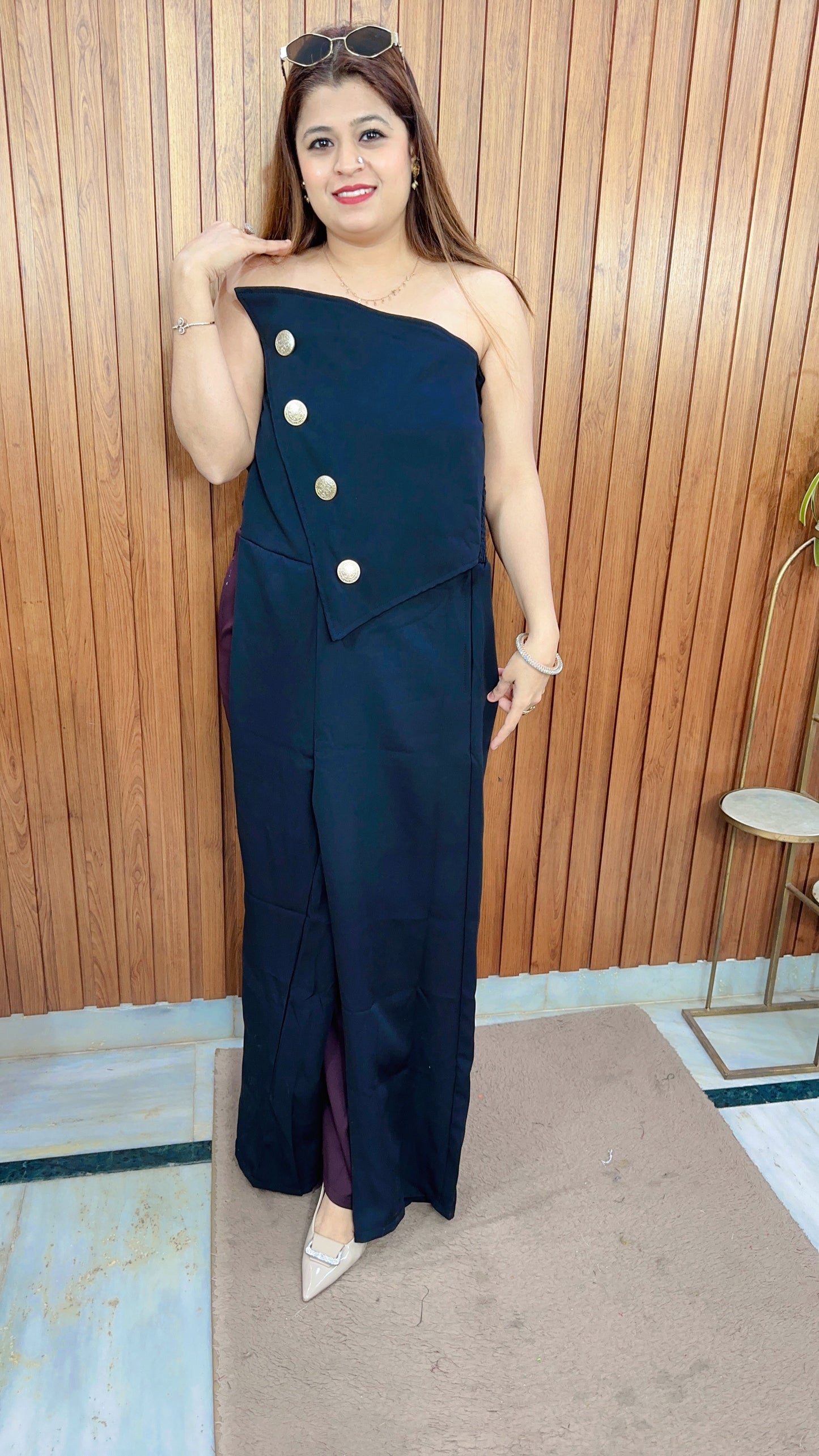 Classic Side Button Jumpsuit