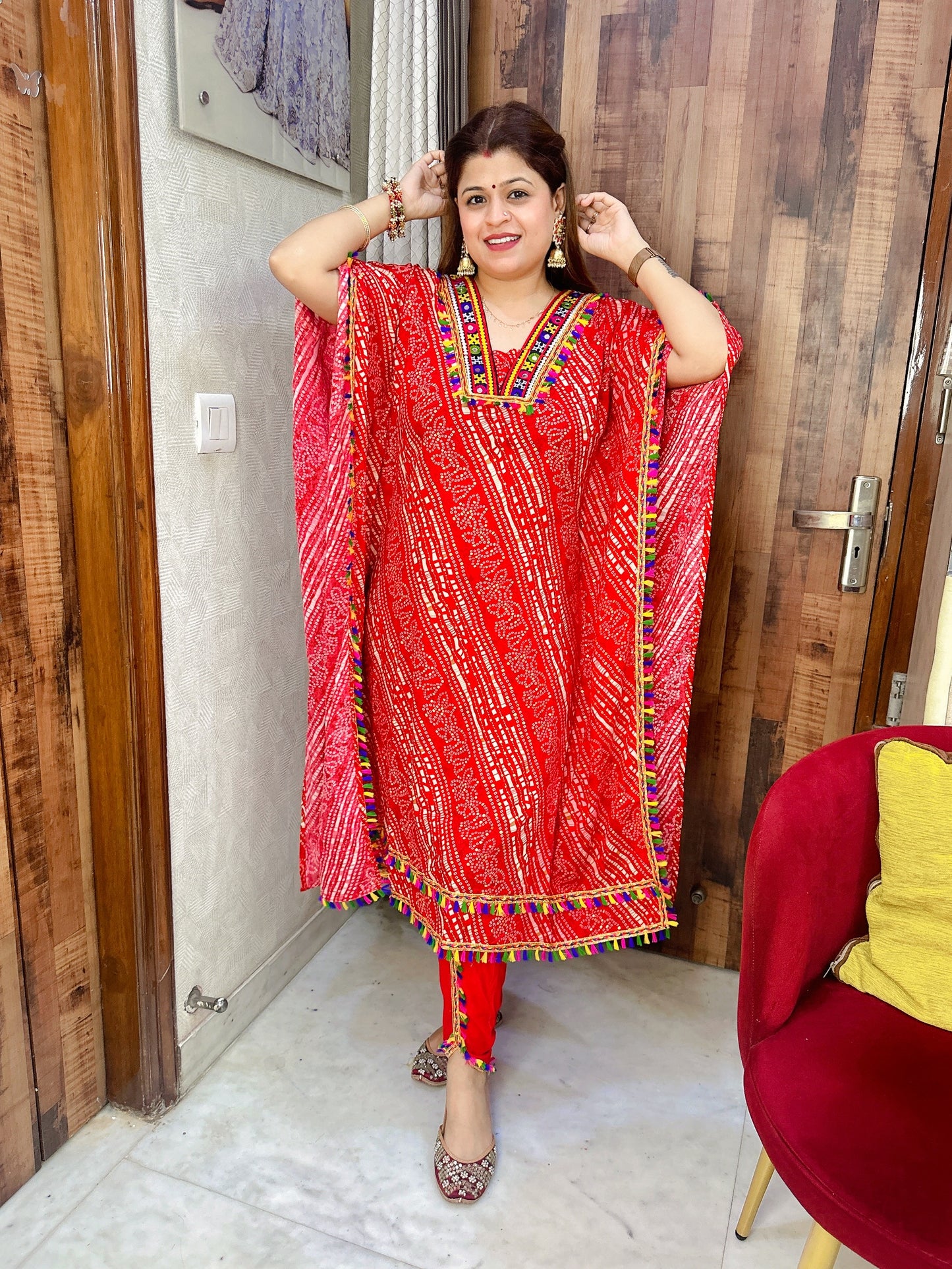 Navratri Special Kaftan With Dhoti Set