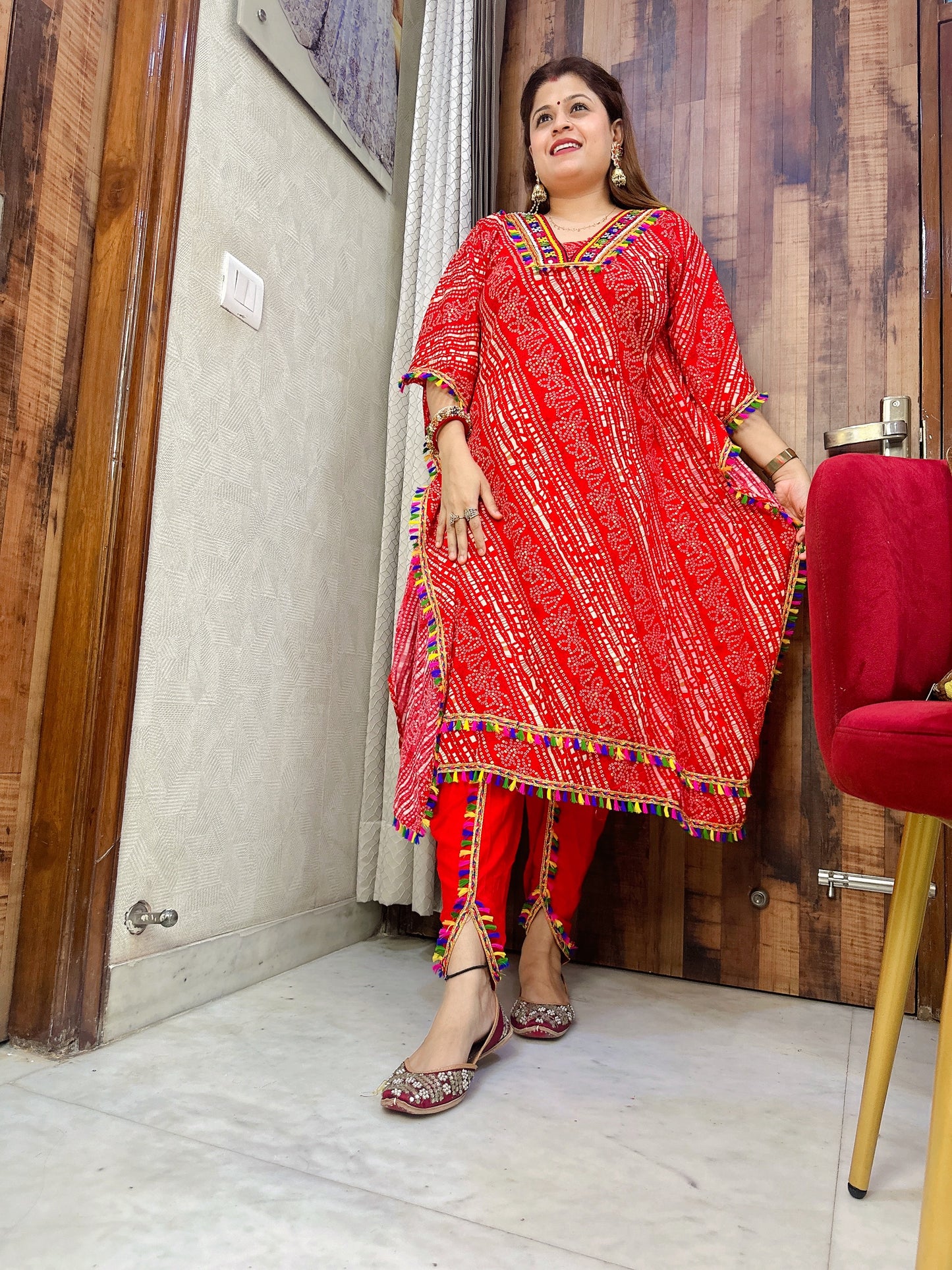 Navratri Special Kaftan With Dhoti Set