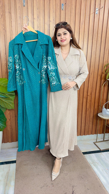 Lycra With Shimmer Handwork Dress