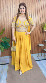 Sunshine Glow Blouse n Divider Sharara Set