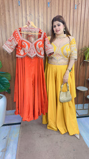 Sunshine Glow Blouse n Divider Sharara Set