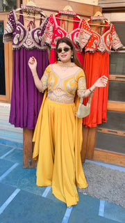 Sunshine Glow Blouse n Divider Sharara Set
