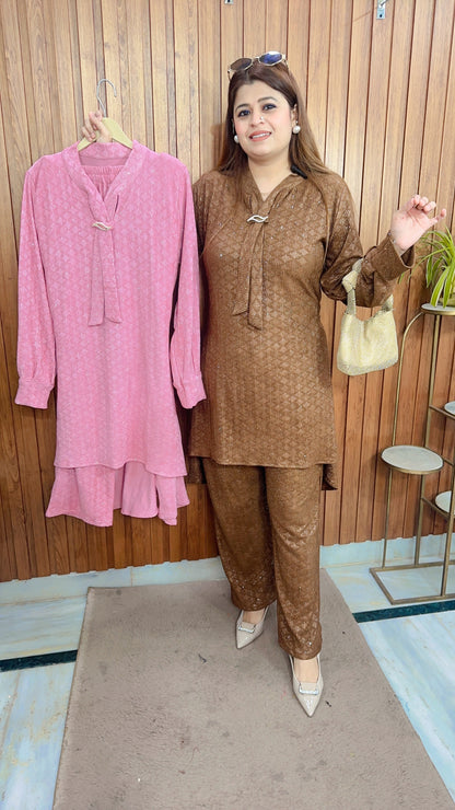 Classy Lycra Stretchable Coord Set