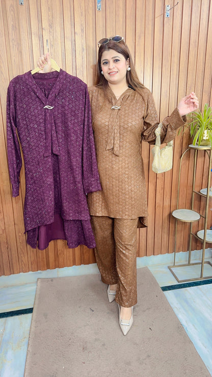 Classy Lycra Stretchable Coord Set