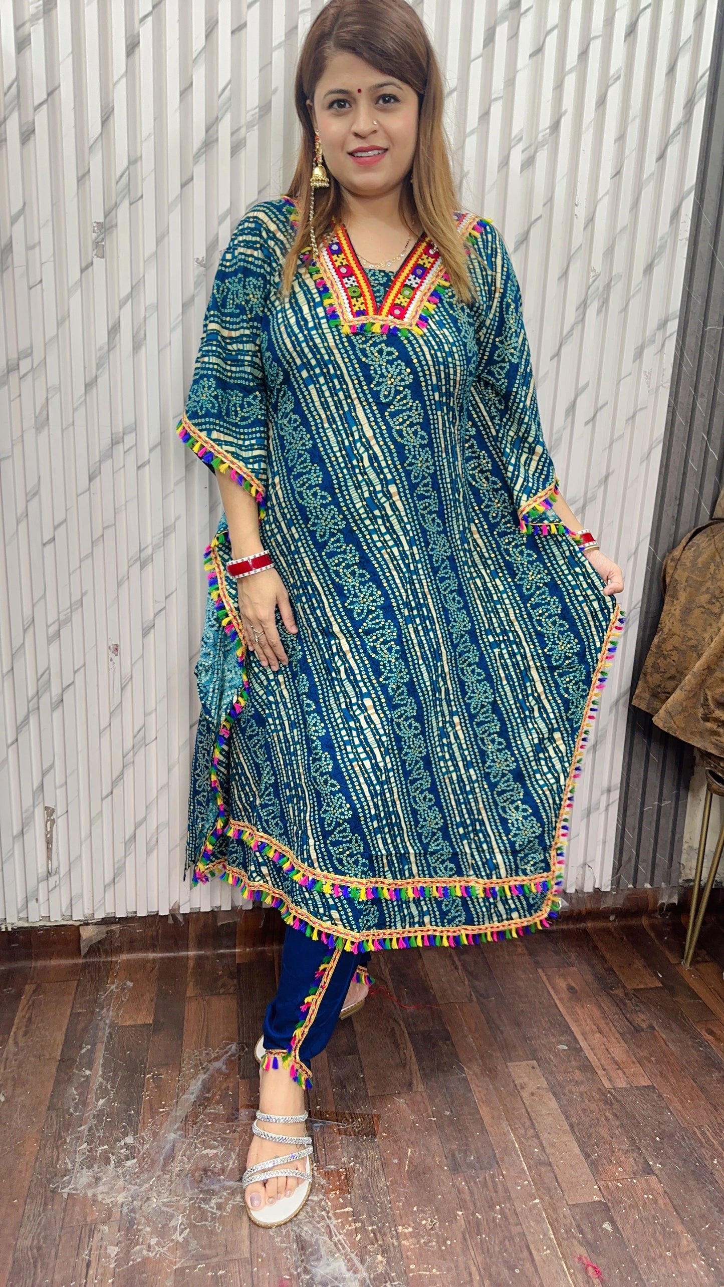 Navratri Special Kaftan With Dhoti Set