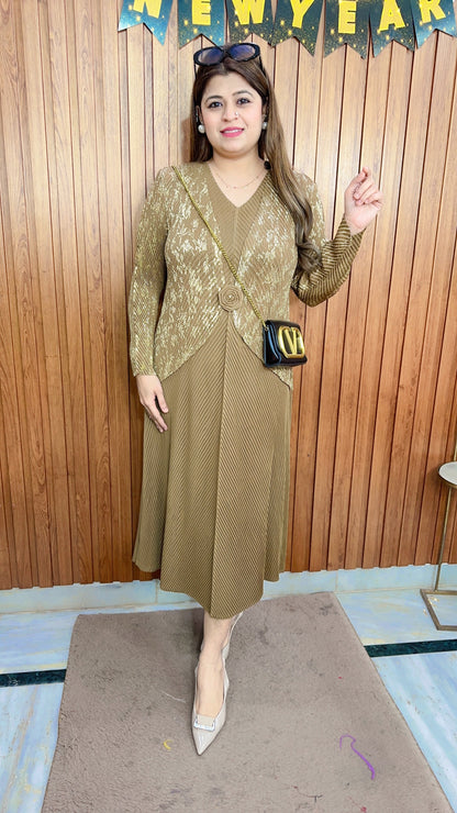 Korean Broach Gold Grace Dress