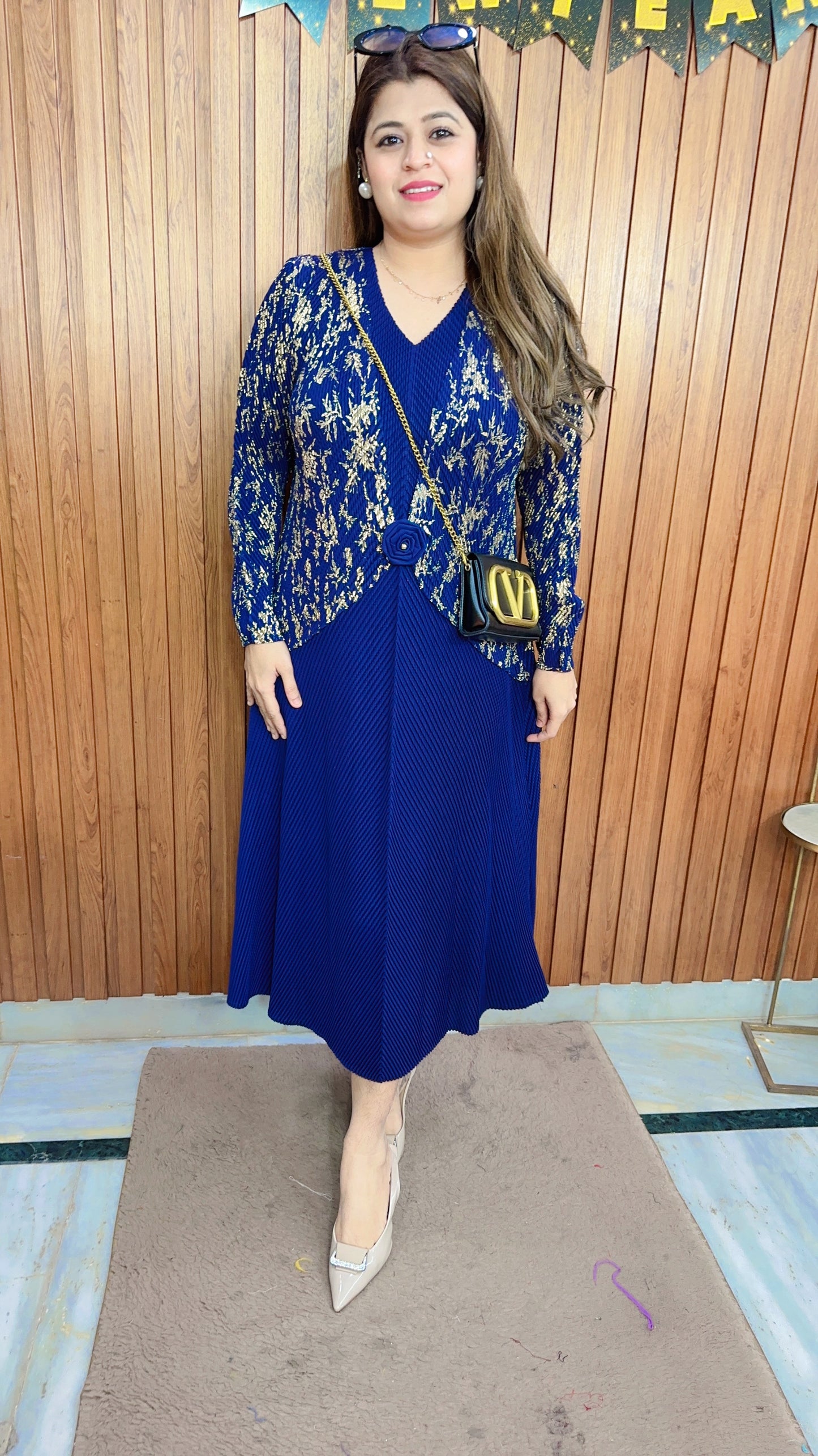 Korean Broach Gold Grace Dress