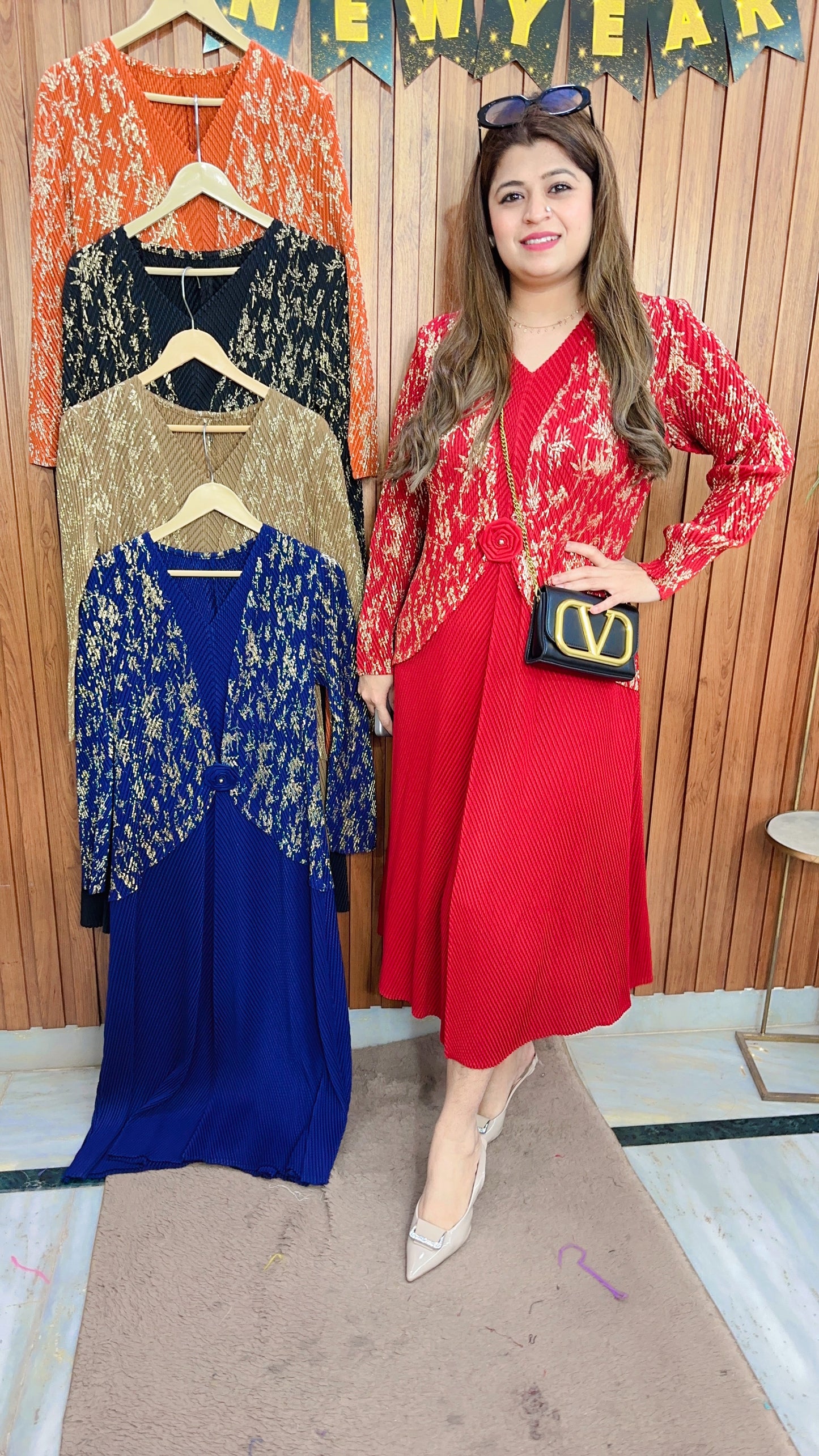 Korean Broach Gold Grace Dress