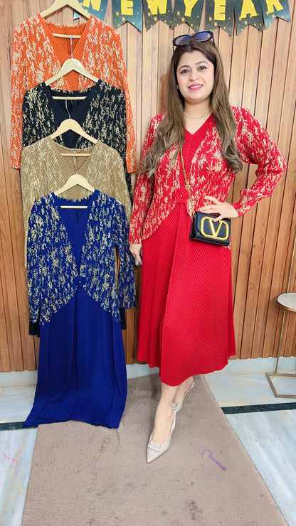 Korean Broach Gold Grace Dress