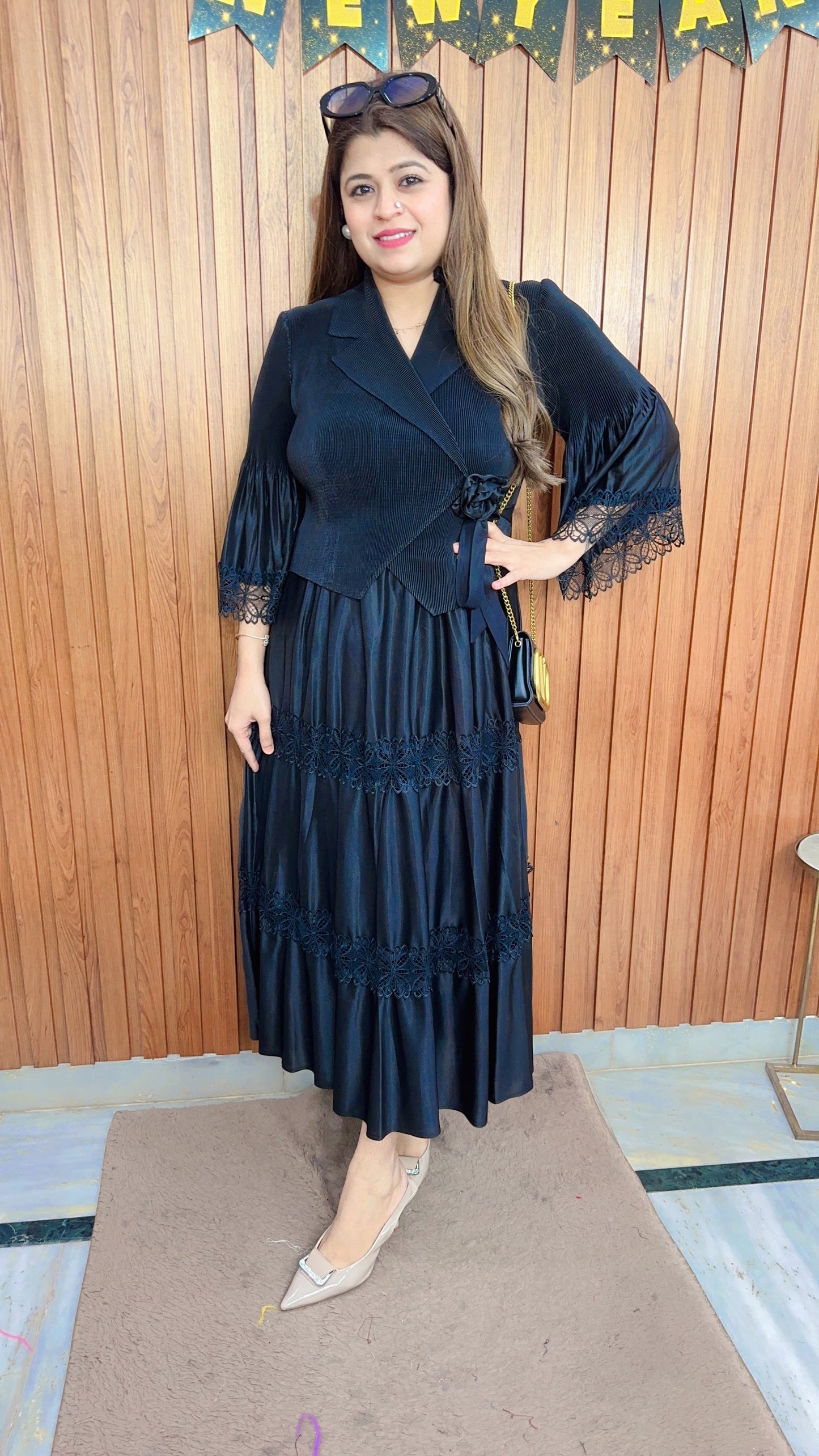 Korean Satin Lace dress