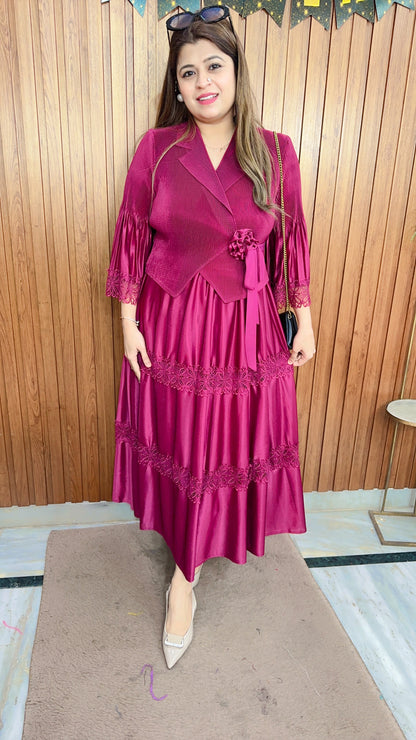 Korean Satin Lace dress