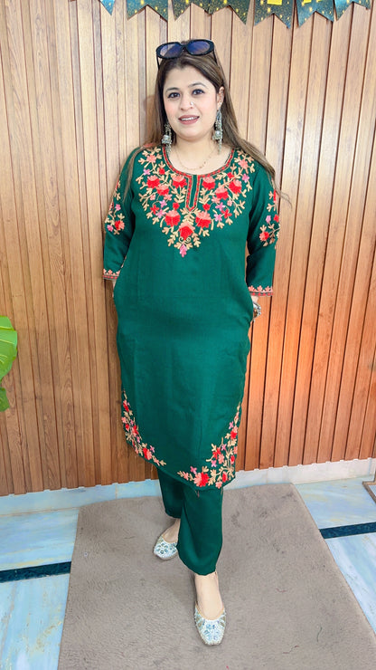 Premium Embroidery Phiran Kurta Set