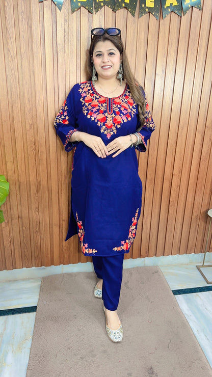 Premium Embroidery Phiran Kurta Set