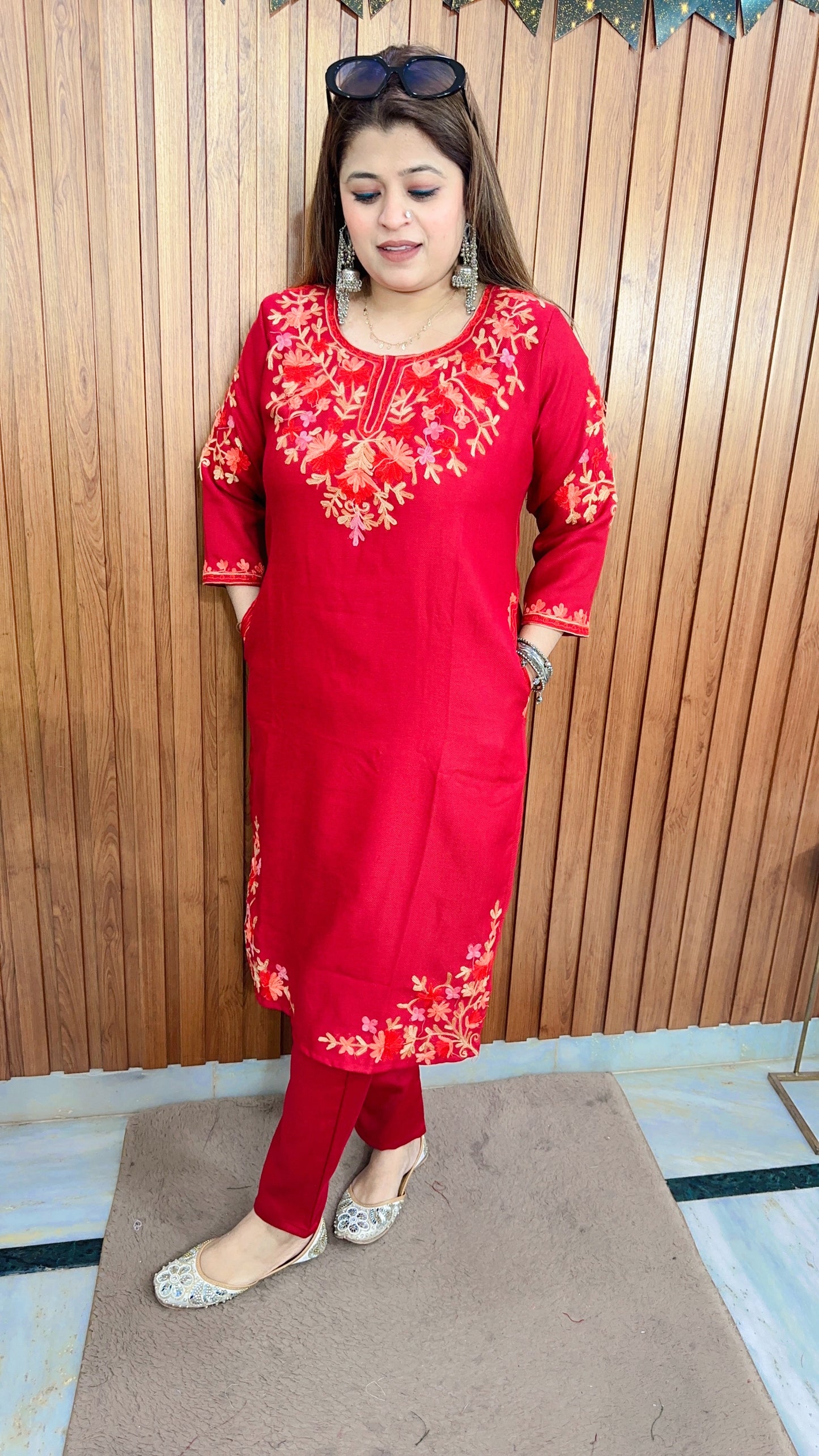 Premium Embroidery Phiran Kurta Set