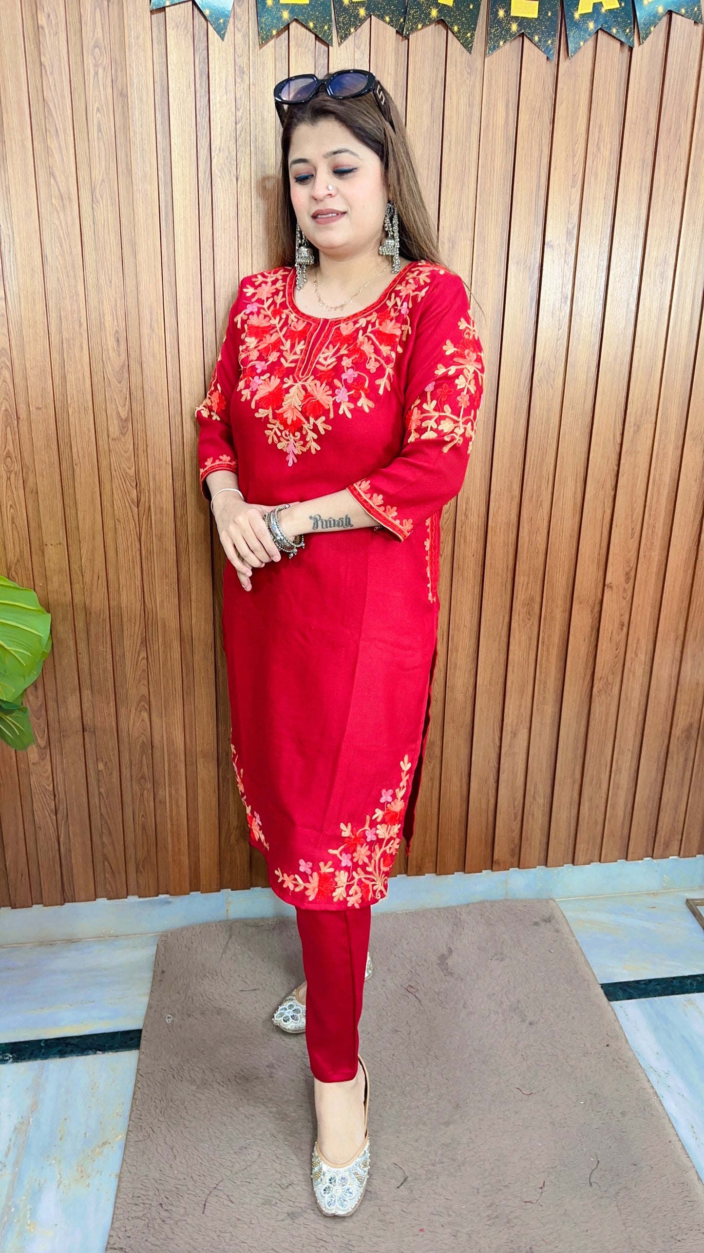 Premium Embroidery Phiran Kurta Set