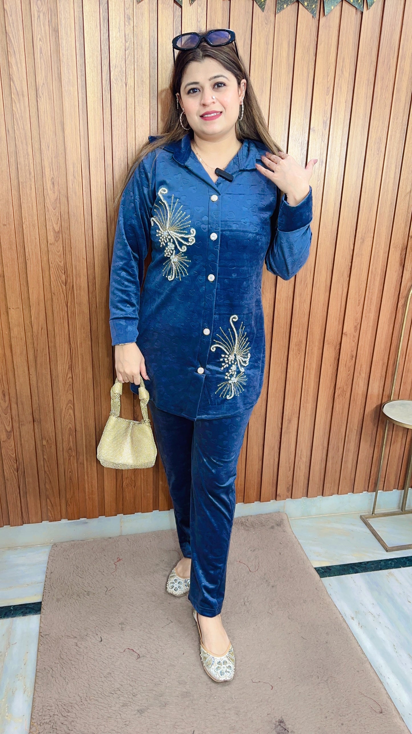 Ruhani Hand Work Velvet Coord Set