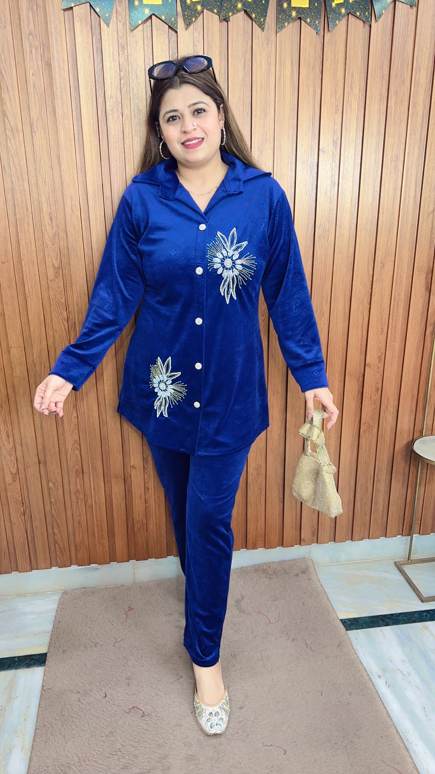 Ruhani Hand Work Velvet Coord Set